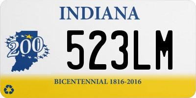 IN license plate 523LM