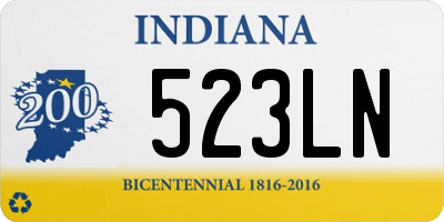 IN license plate 523LN