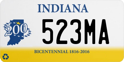 IN license plate 523MA