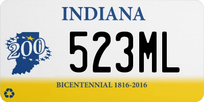 IN license plate 523ML