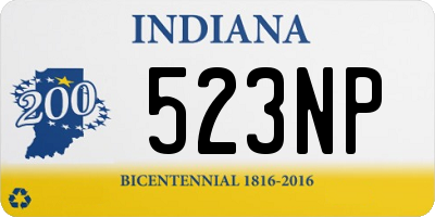 IN license plate 523NP