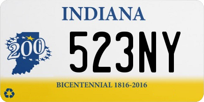 IN license plate 523NY