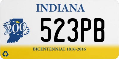 IN license plate 523PB