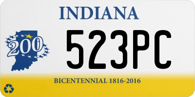 IN license plate 523PC