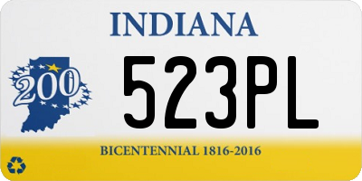 IN license plate 523PL