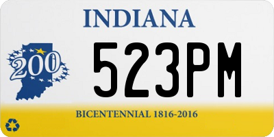 IN license plate 523PM