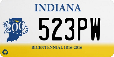 IN license plate 523PW