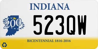 IN license plate 523QW