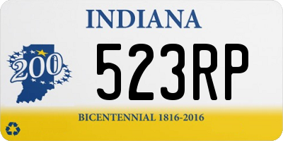 IN license plate 523RP