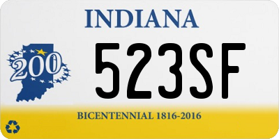 IN license plate 523SF