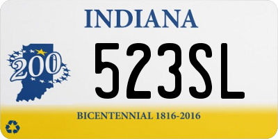 IN license plate 523SL