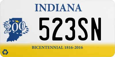 IN license plate 523SN