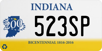 IN license plate 523SP