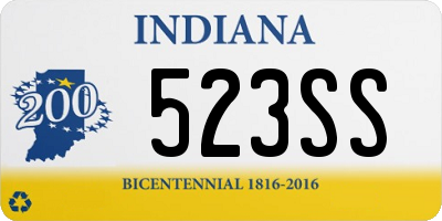 IN license plate 523SS