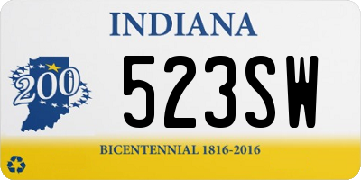 IN license plate 523SW