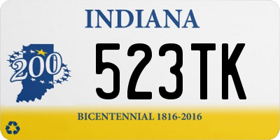 IN license plate 523TK