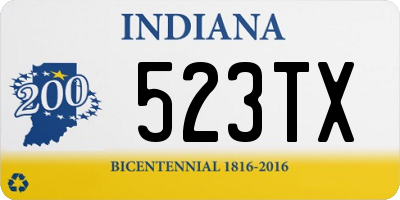 IN license plate 523TX