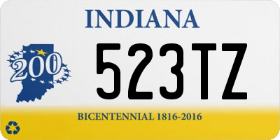 IN license plate 523TZ