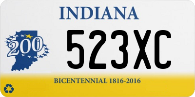 IN license plate 523XC