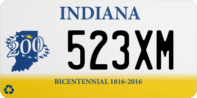 IN license plate 523XM