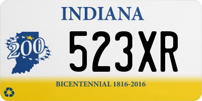 IN license plate 523XR