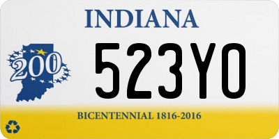 IN license plate 523YO