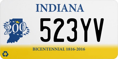 IN license plate 523YV