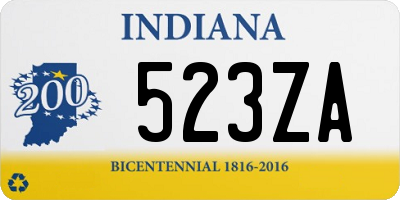 IN license plate 523ZA