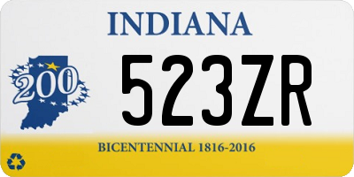 IN license plate 523ZR