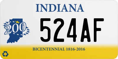 IN license plate 524AF