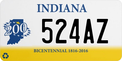 IN license plate 524AZ