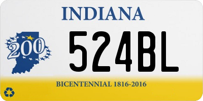 IN license plate 524BL