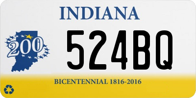IN license plate 524BQ