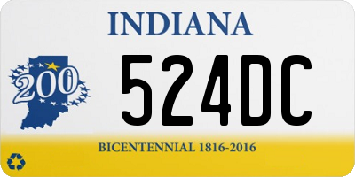 IN license plate 524DC