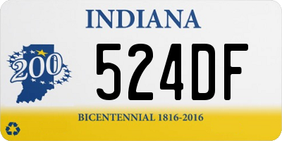 IN license plate 524DF