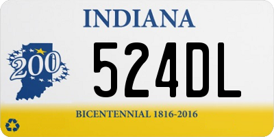 IN license plate 524DL