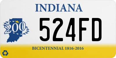 IN license plate 524FD