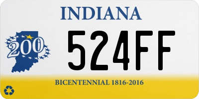 IN license plate 524FF