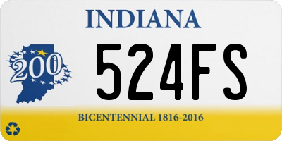 IN license plate 524FS