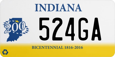 IN license plate 524GA