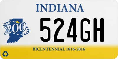 IN license plate 524GH