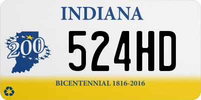 IN license plate 524HD