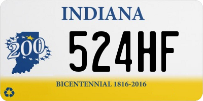 IN license plate 524HF