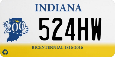 IN license plate 524HW