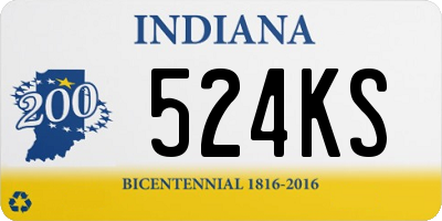 IN license plate 524KS