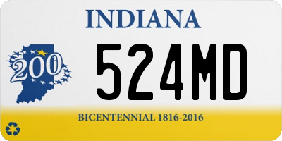 IN license plate 524MD