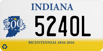 IN license plate 524OL