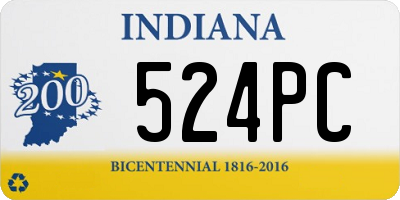 IN license plate 524PC