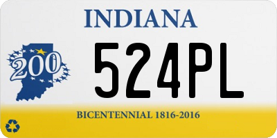 IN license plate 524PL