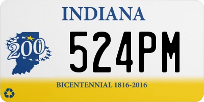 IN license plate 524PM